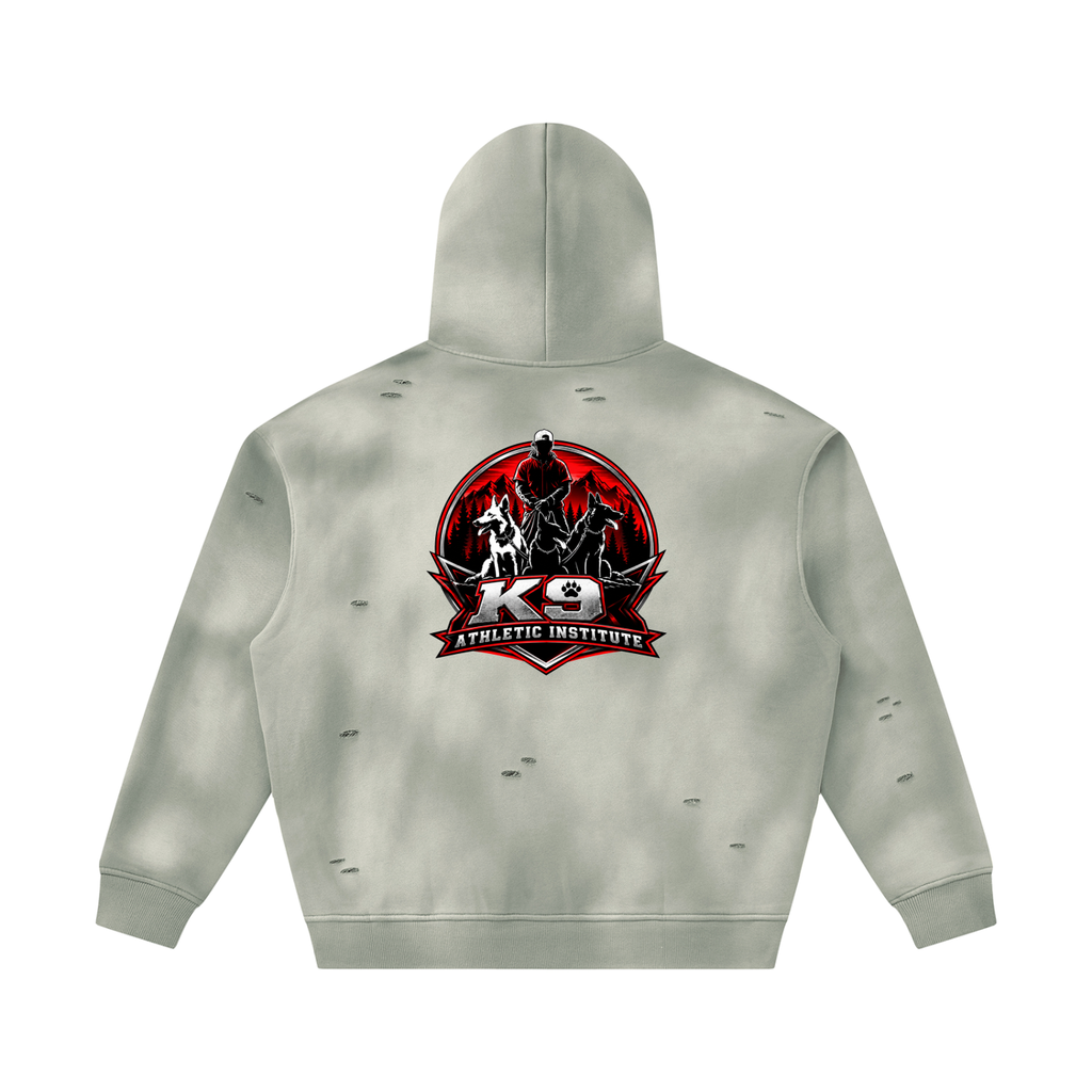 Unisex Sunfade Frayed Fleece Hoodie