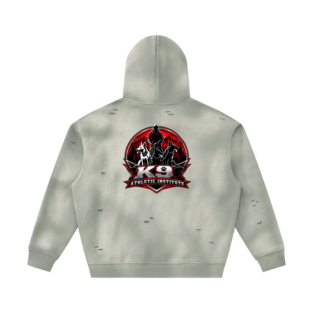 Unisex Sunfade Frayed Fleece Hoodie