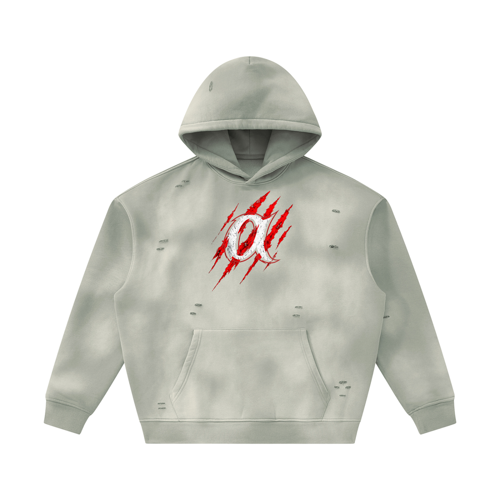 Unisex Sunfade Frayed Fleece Hoodie