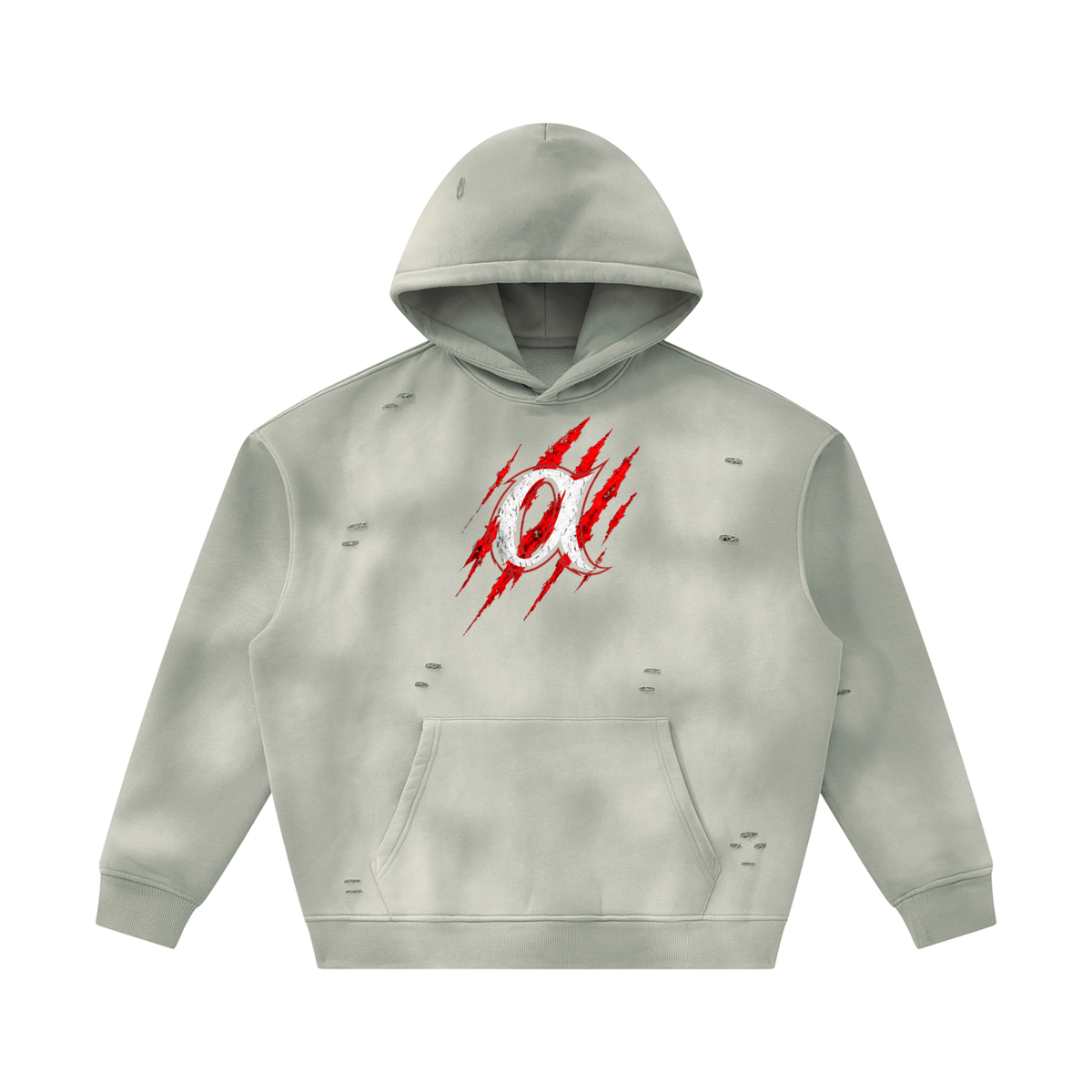 Unisex Sunfade Frayed Fleece Hoodie