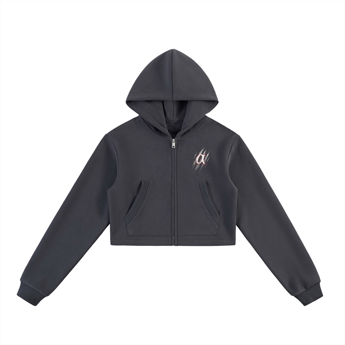 Essential Cropped Zip-Up Hoodie