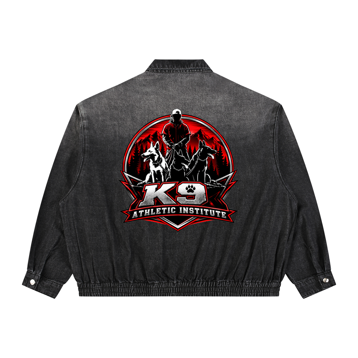 Unisex Vintage Wash Full-Zip Denim Jacket