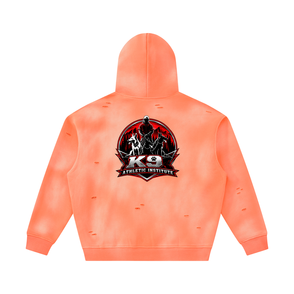 Unisex Sunfade Frayed Fleece Hoodie