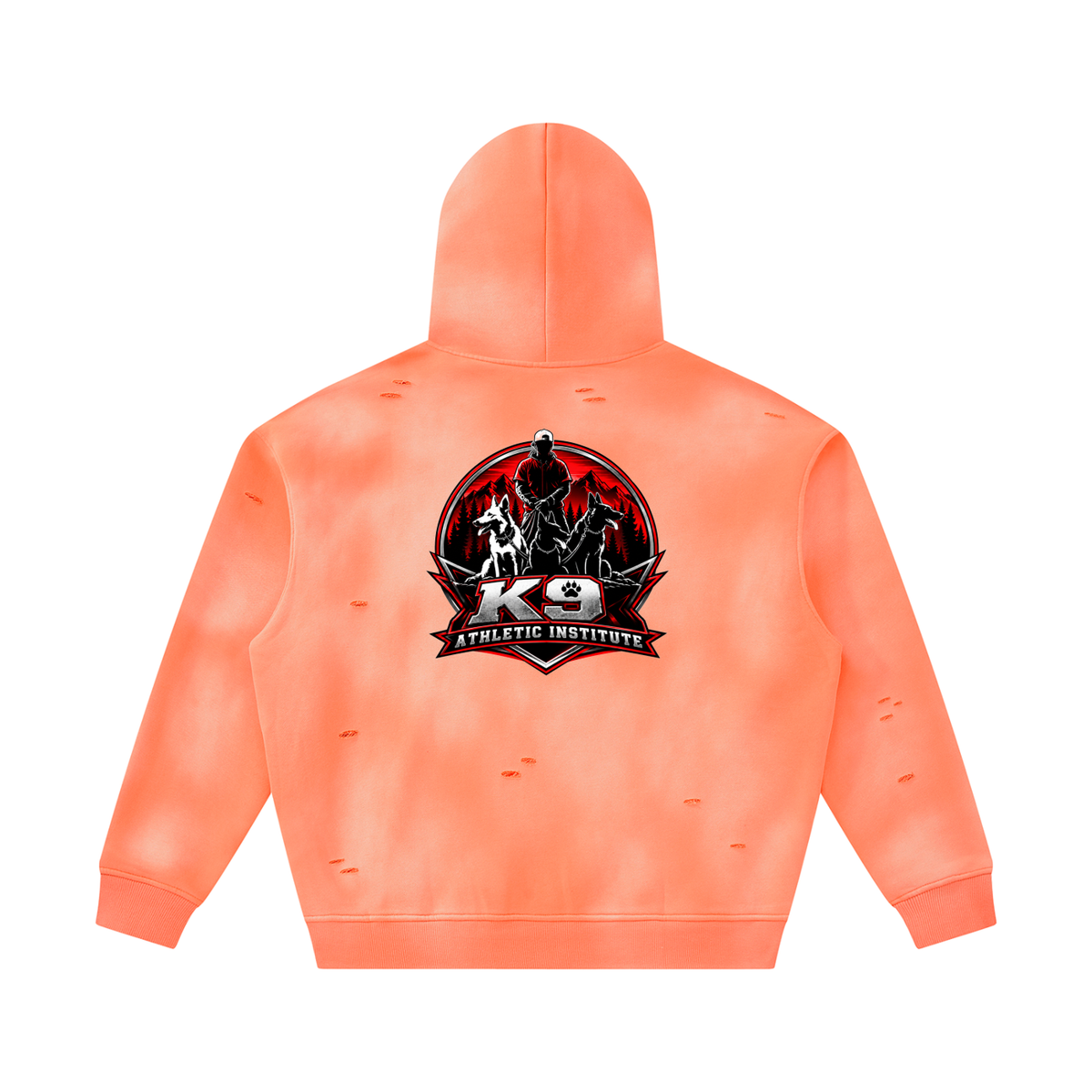 Unisex Sunfade Frayed Fleece Hoodie