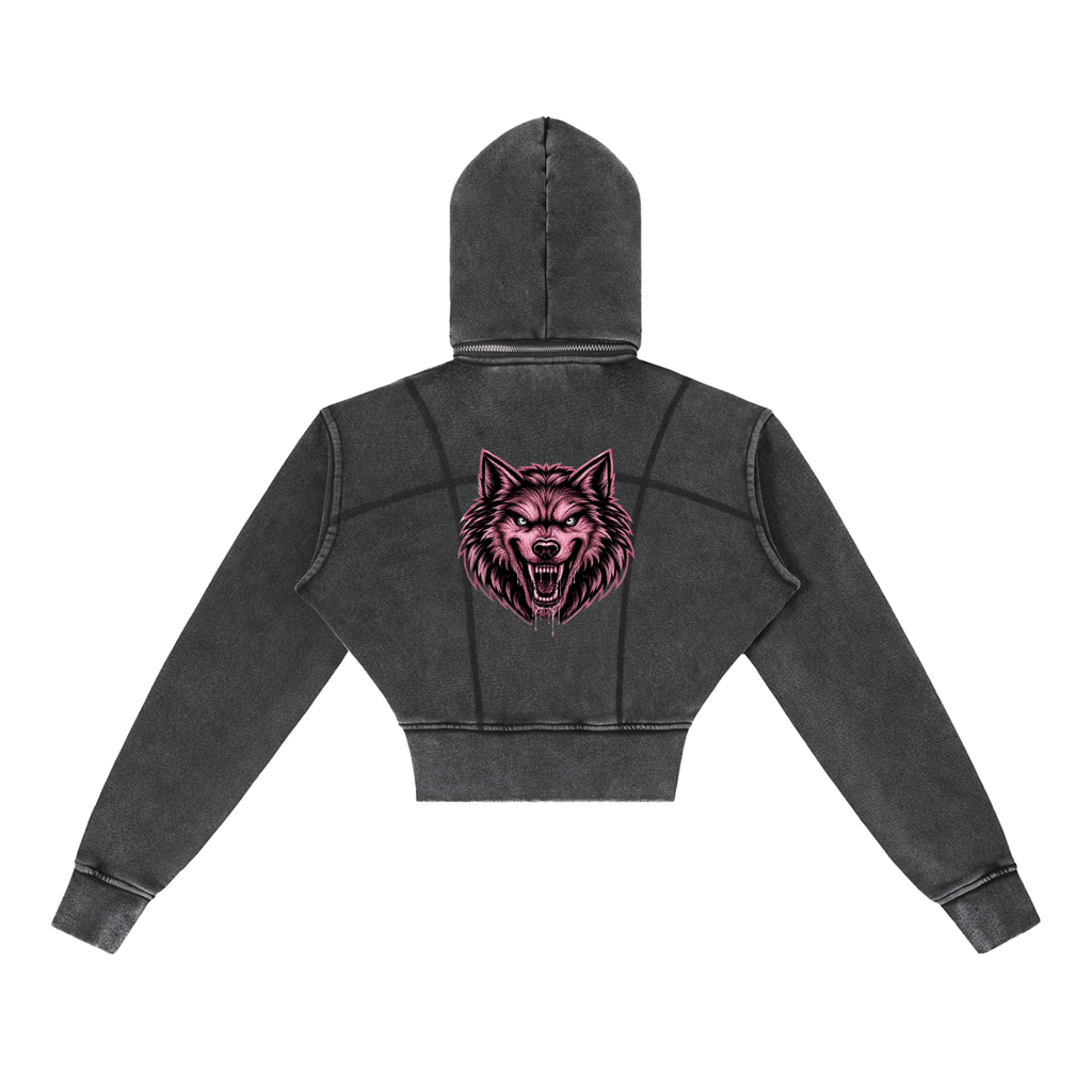 Vintage Washed Cropped Alpha Fleece Hoodie