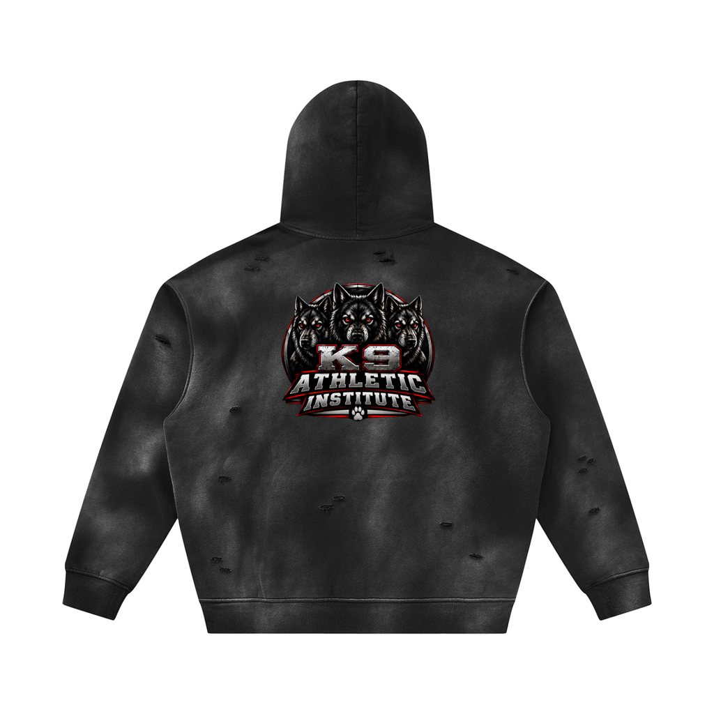 Unisex Sunfade Frayed Fleece Hoodie