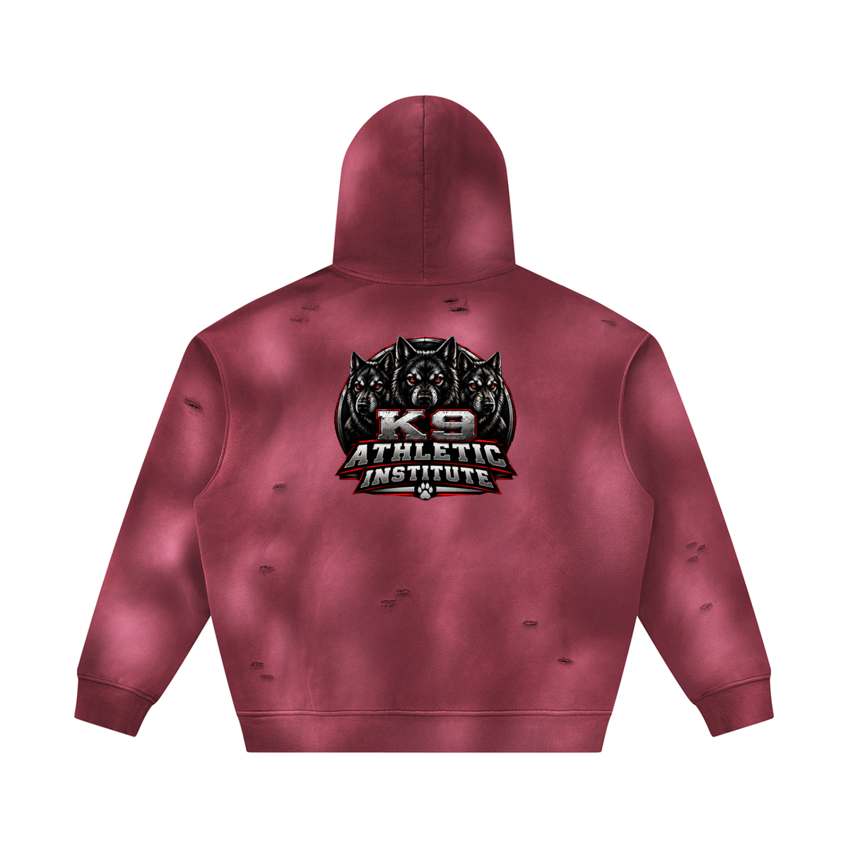Unisex Sunfade Frayed Fleece Hoodie