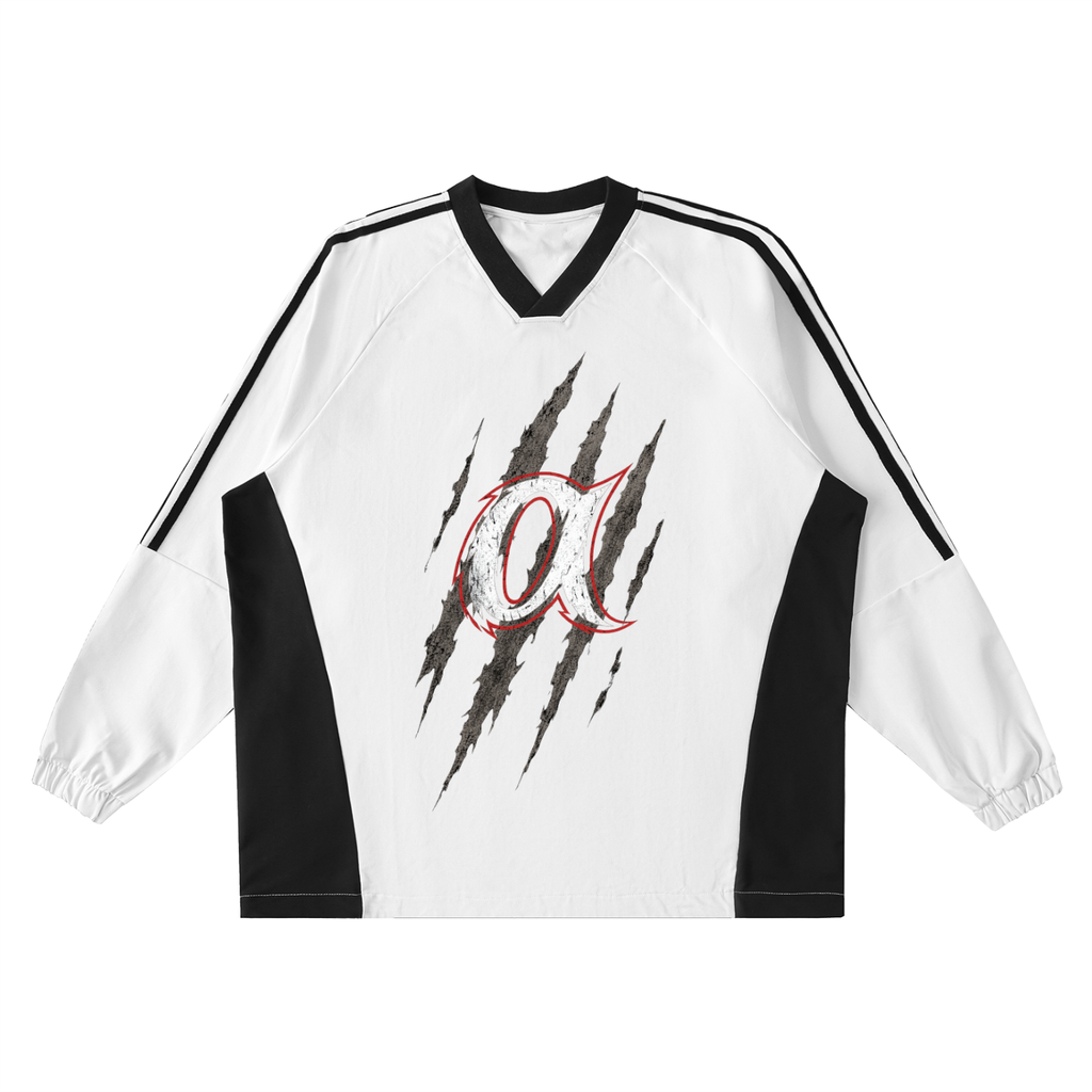 Color-Block V-Neck Long-Sleeve T-Shirt