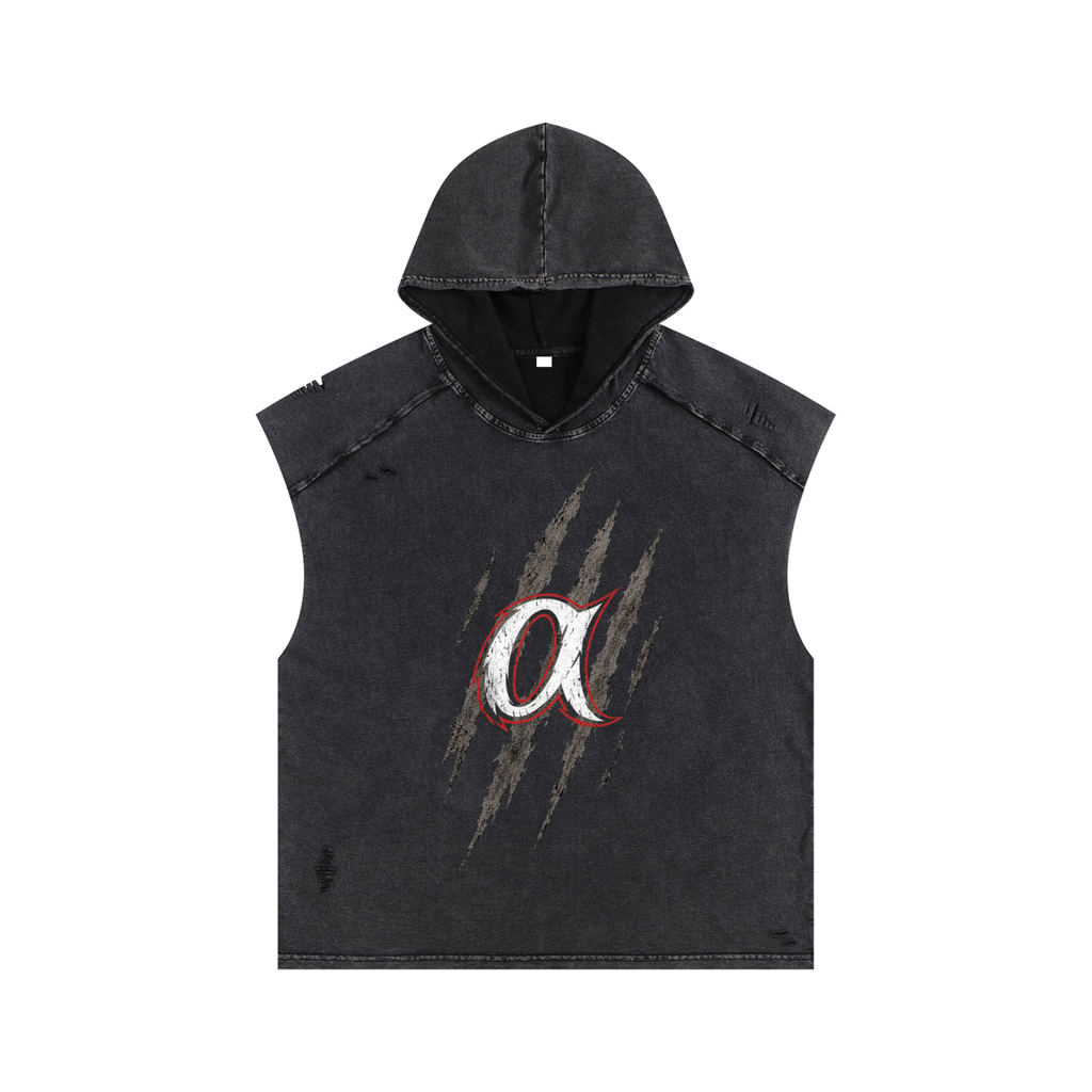 Snow Washed Boxy Hooded Tank Top