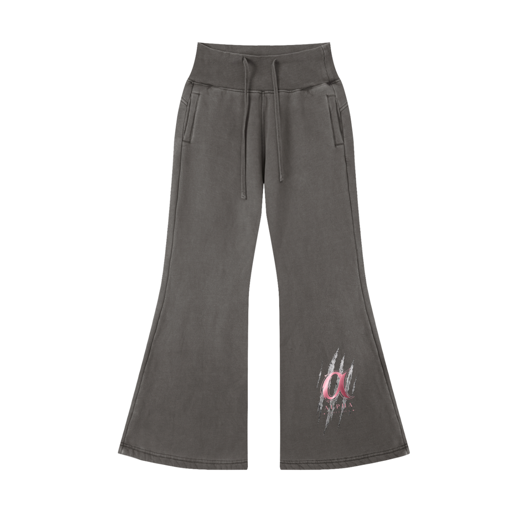 Vintage Washed Flared Fleece Pants