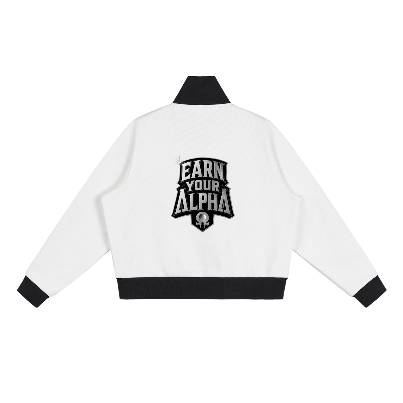 Contrast Side Stripe Fleece Cropped Alpha Track Jacket