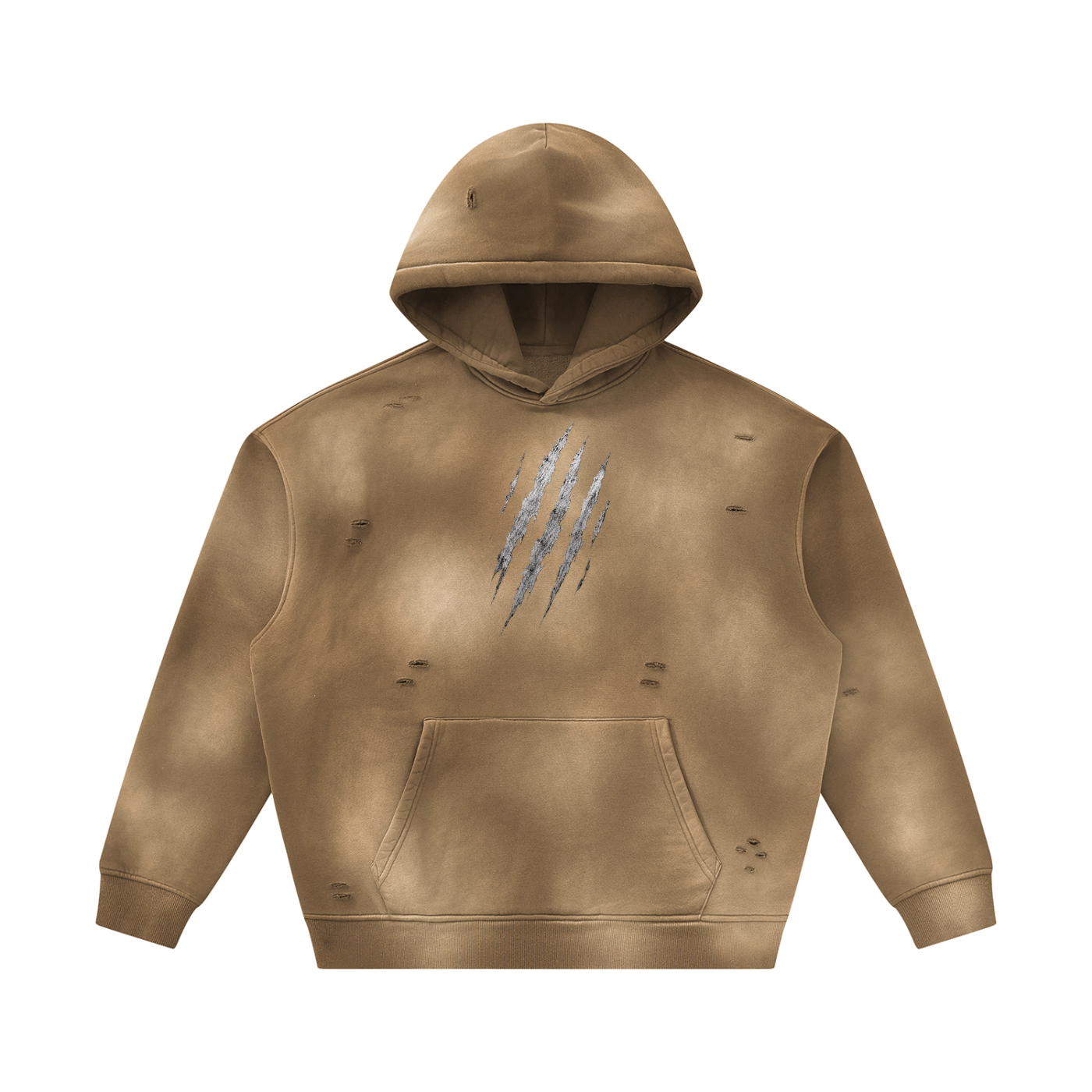 Unisex Sunfade Frayed Fleece Hoodie