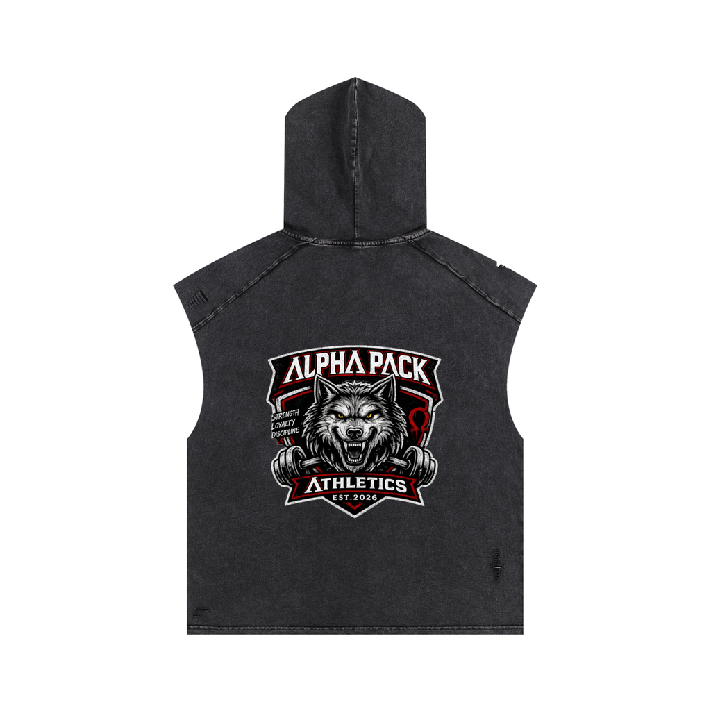 Snow Washed Boxy Hooded Tank Top