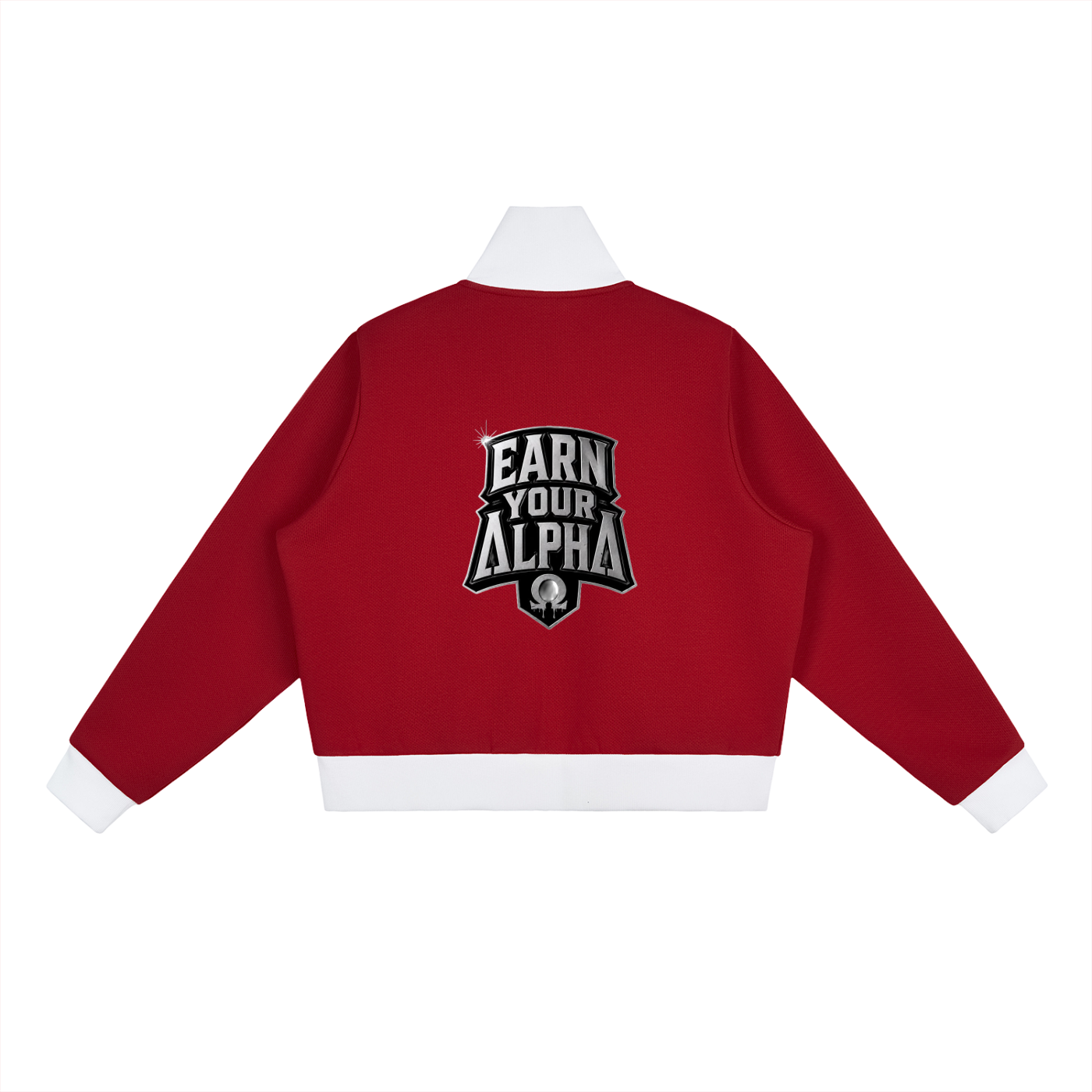 Contrast Side Stripe Fleece Cropped Alpha Track Jacket