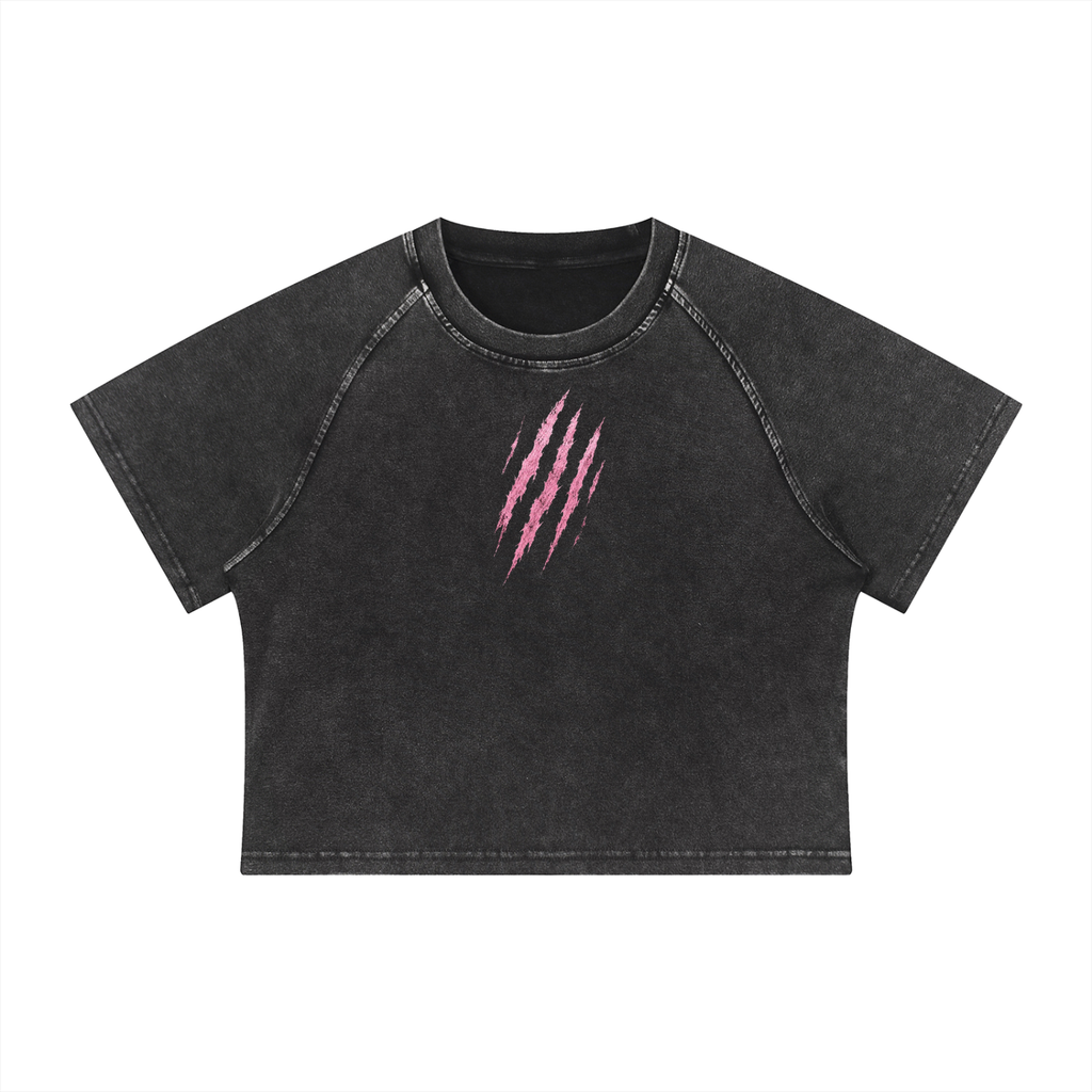 Women's Mineral Wash Raglan Crop T-Shirt