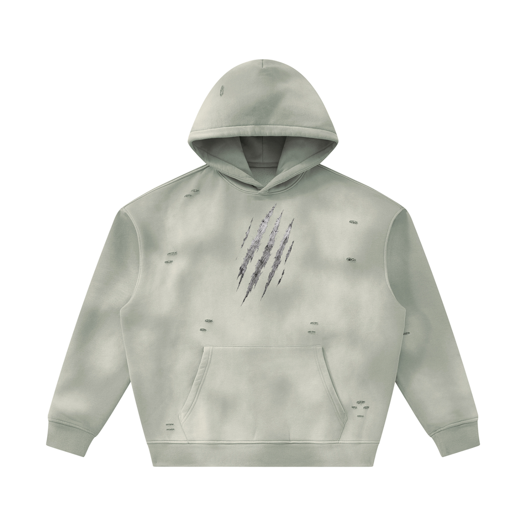 Unisex Sunfade Frayed Fleece Hoodie