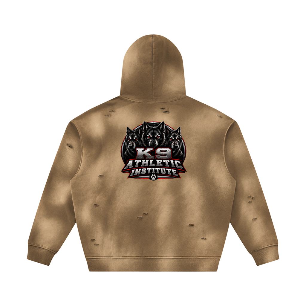 Unisex Sunfade Frayed Fleece Hoodie
