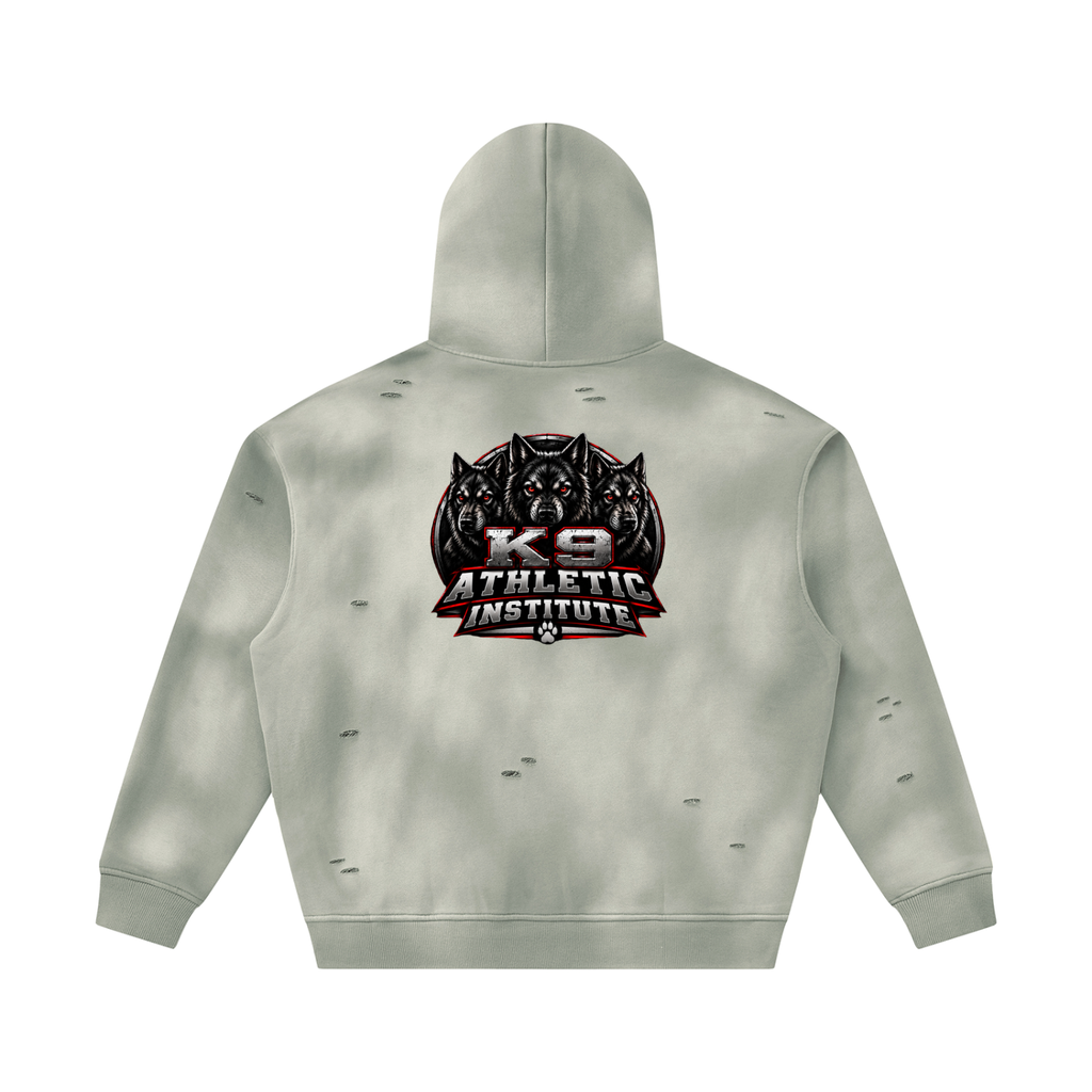 Unisex Sunfade Frayed Fleece Hoodie