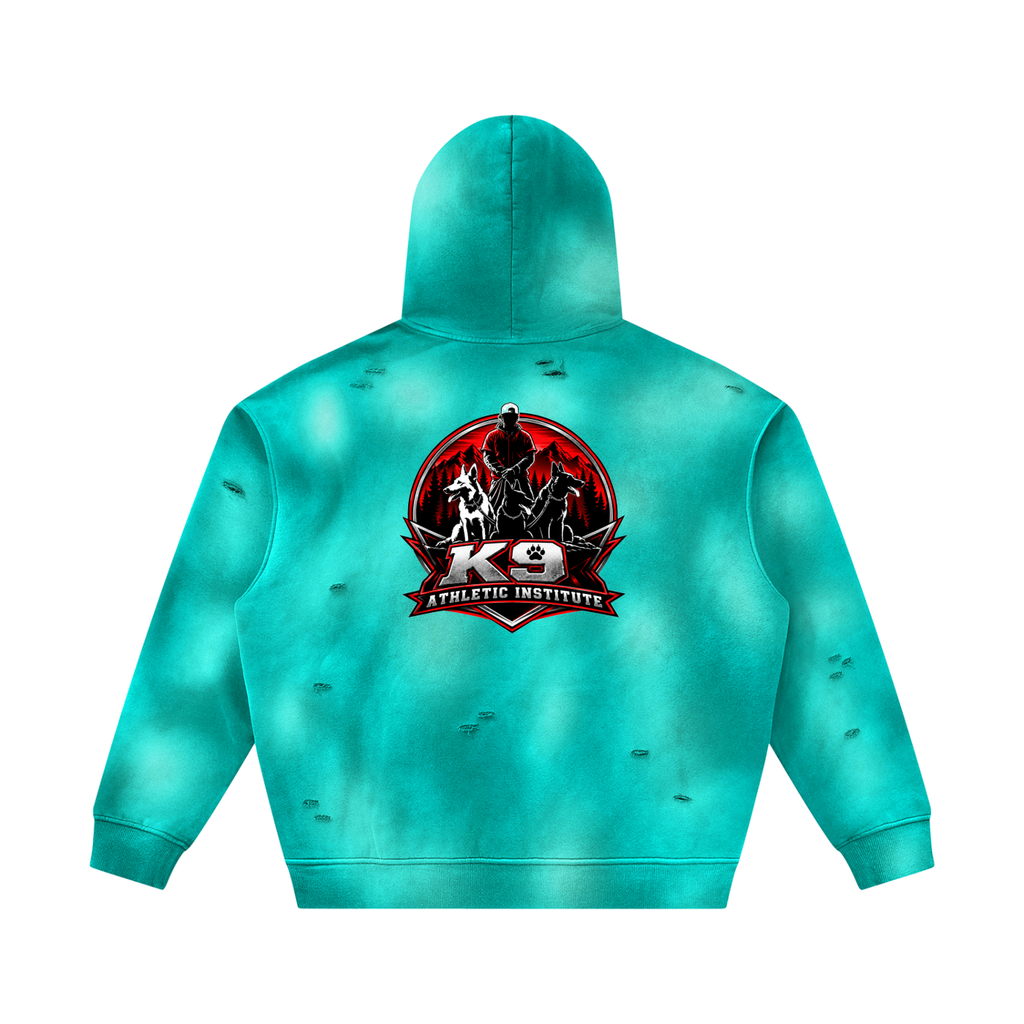 Unisex Sunfade Frayed Fleece Hoodie