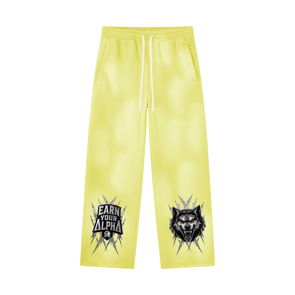 Unisex Sunfade Wide Leg Fleece Sweatpants