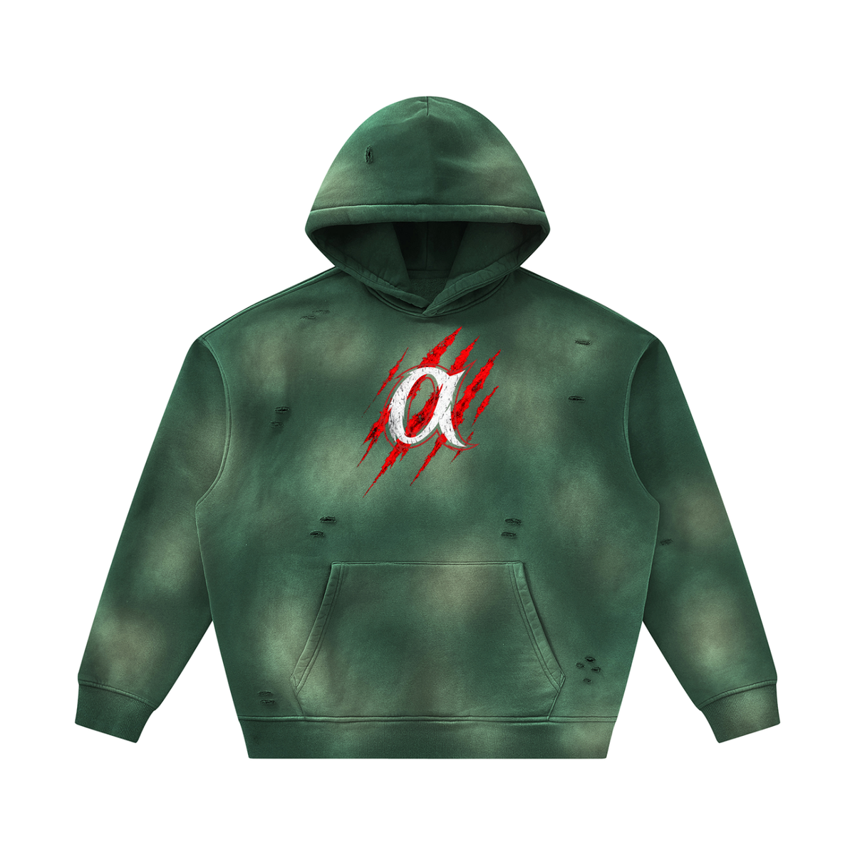 Unisex Sunfade Frayed Fleece Hoodie