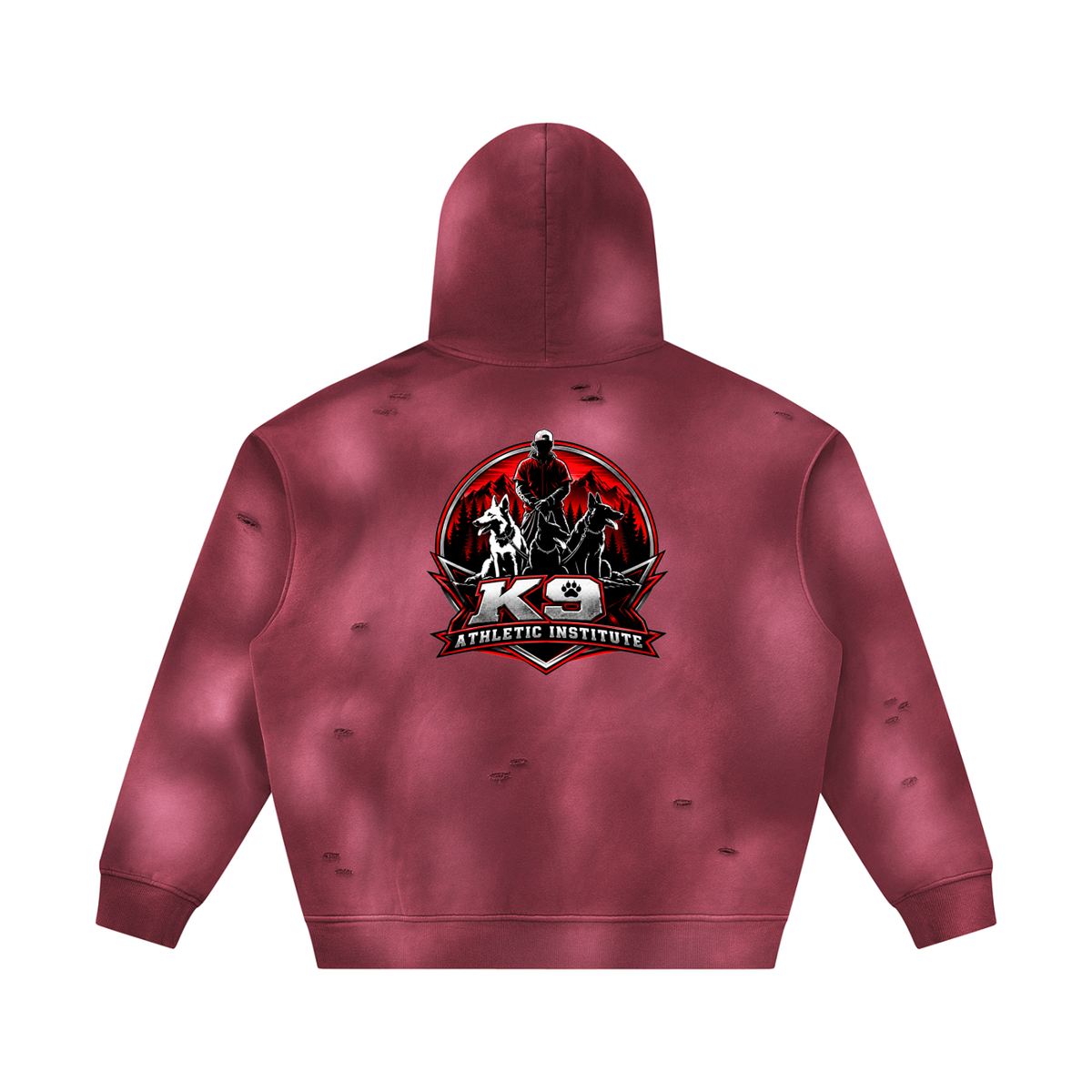 Unisex Sunfade Frayed Fleece Hoodie