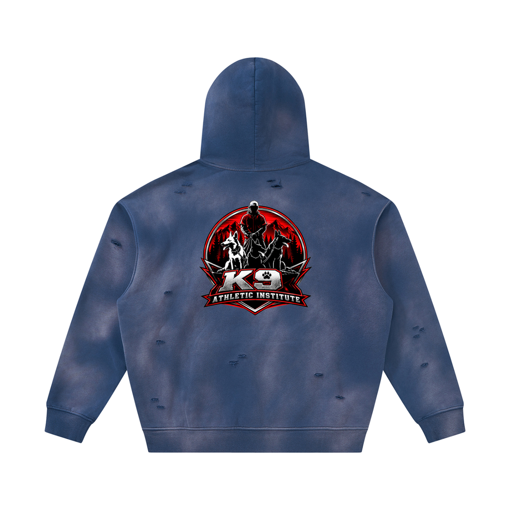 Unisex Sunfade Frayed Fleece Hoodie