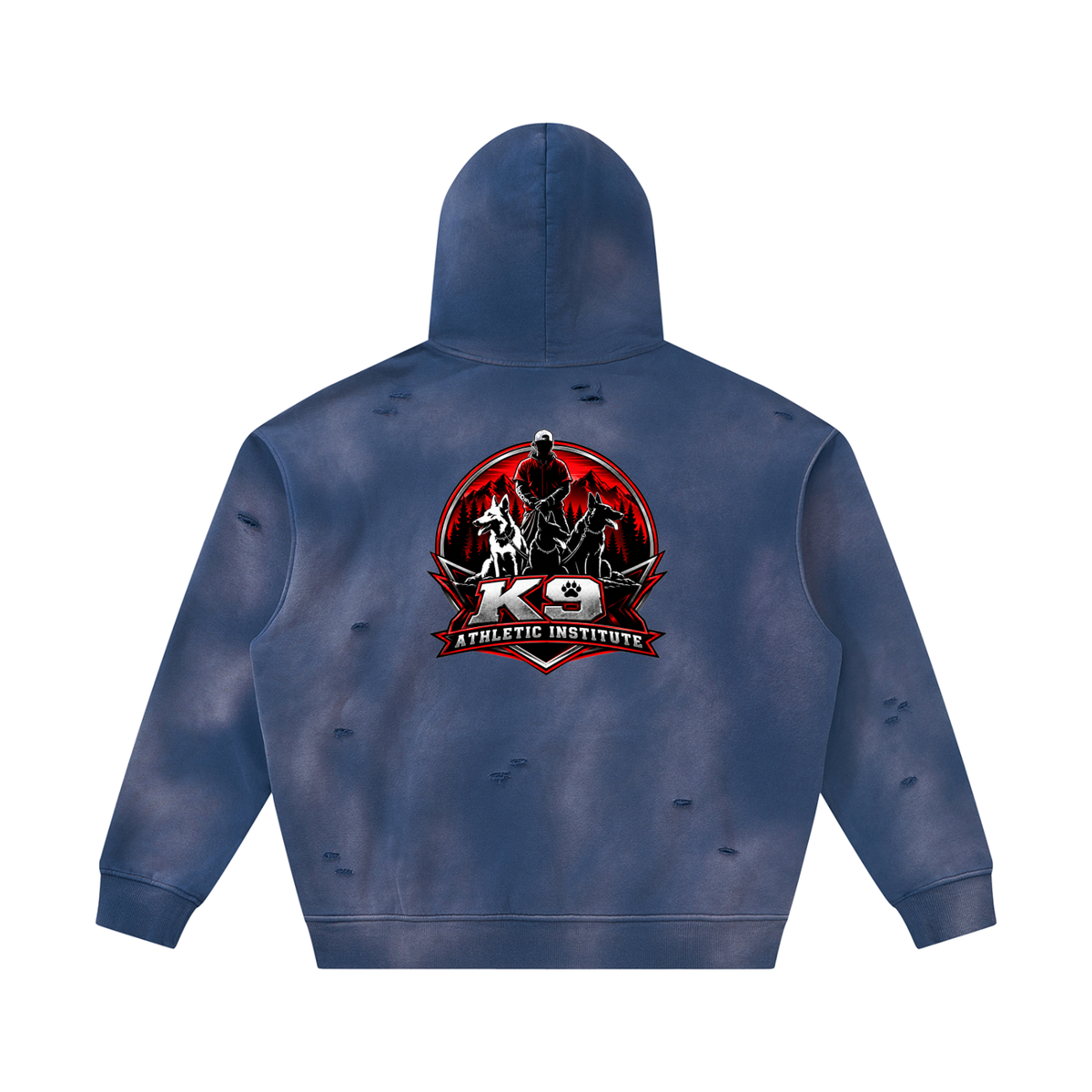 Unisex Sunfade Frayed Fleece Hoodie