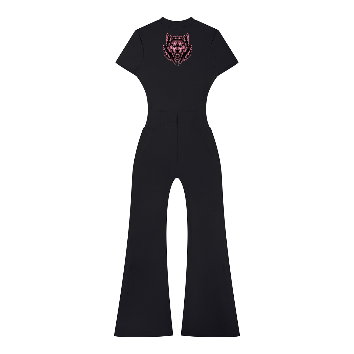 Women’s Tight Flared Leg Quarter-Zip Jumpsuit