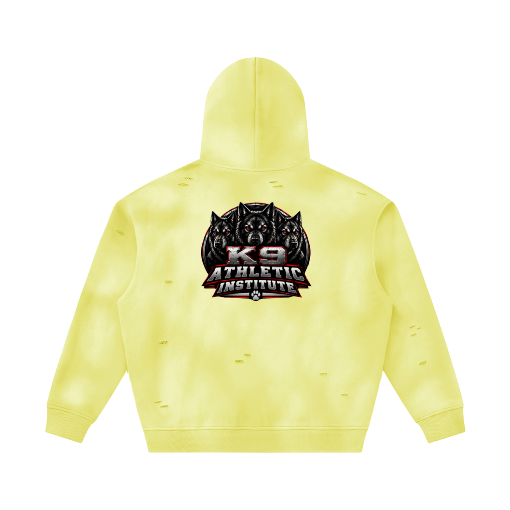 Unisex Sunfade Frayed Fleece Hoodie