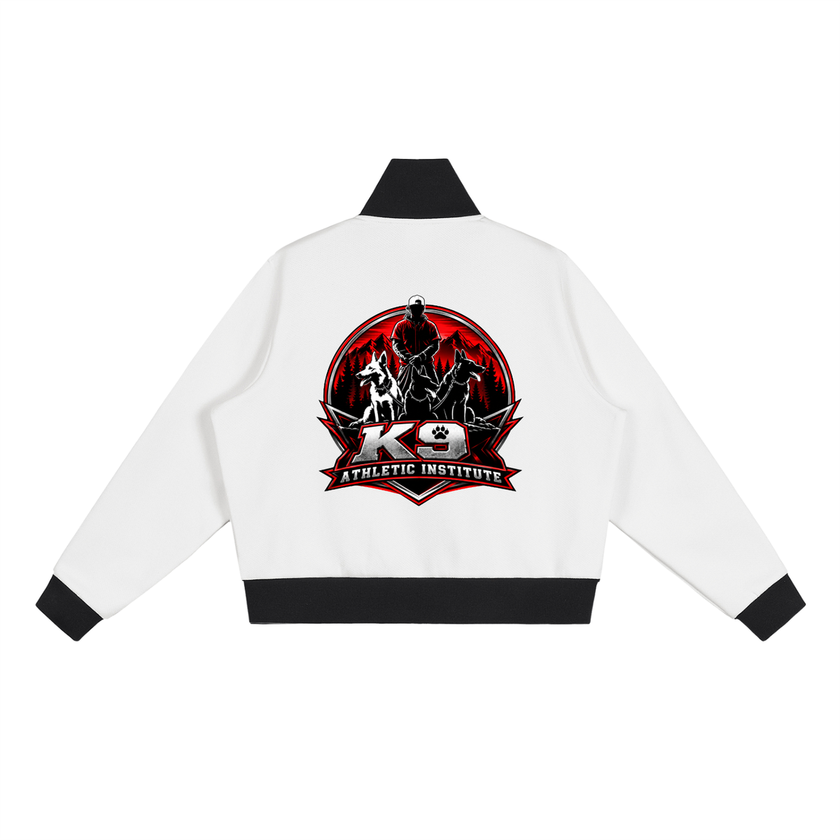 Contrast Side Stripe Fleece Cropped Track Jacket