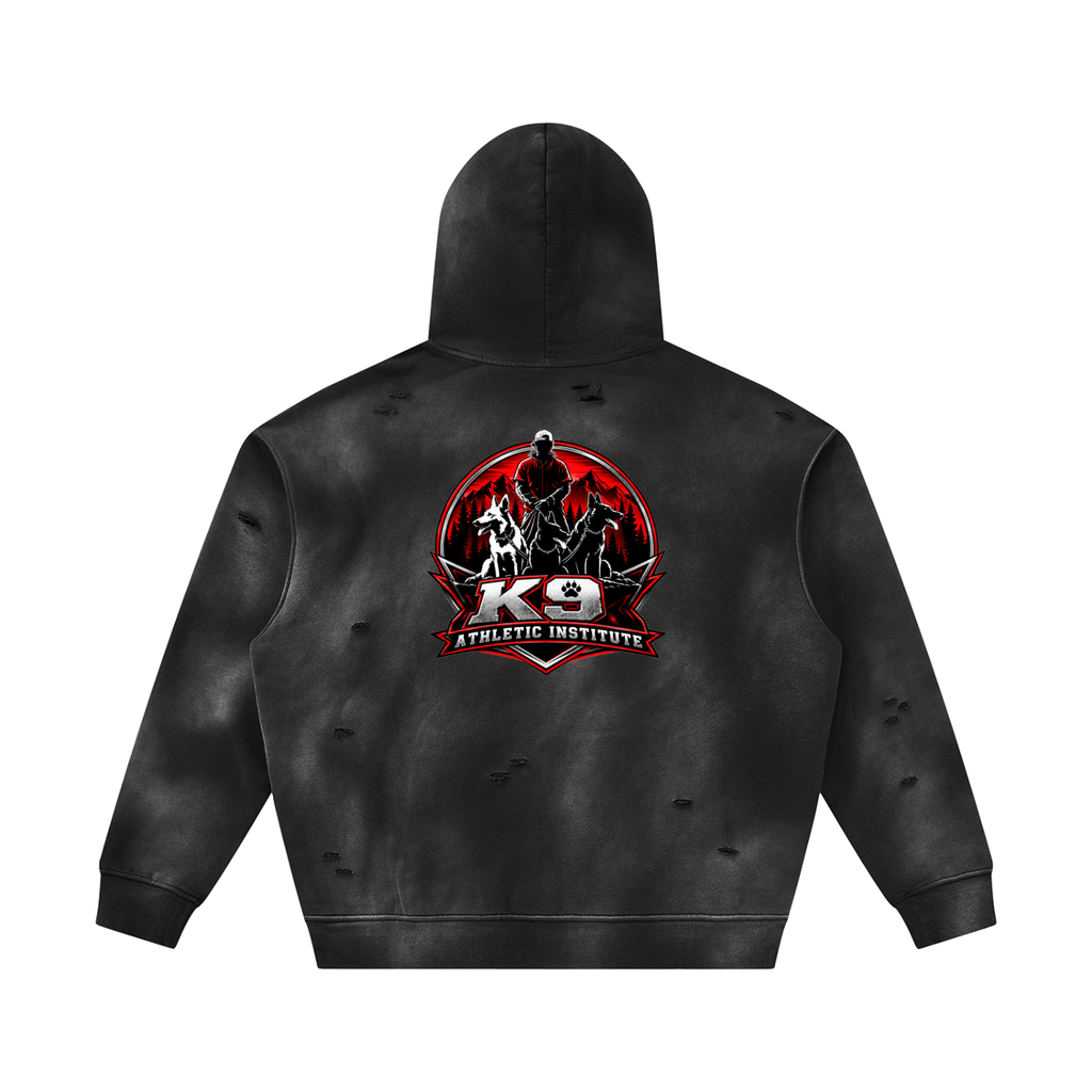 Unisex Sunfade Frayed Fleece Hoodie