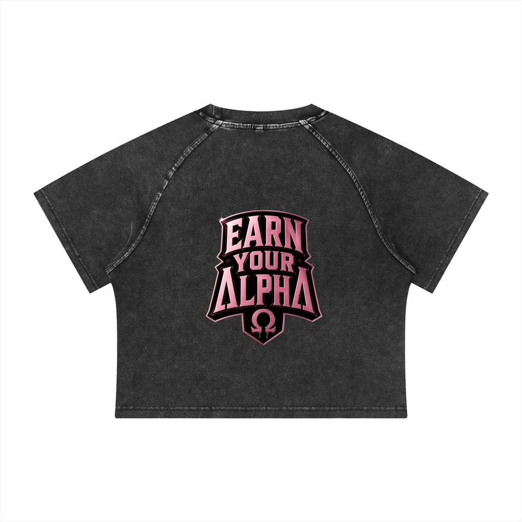 Women's Mineral Wash Raglan Crop T-Shirt
