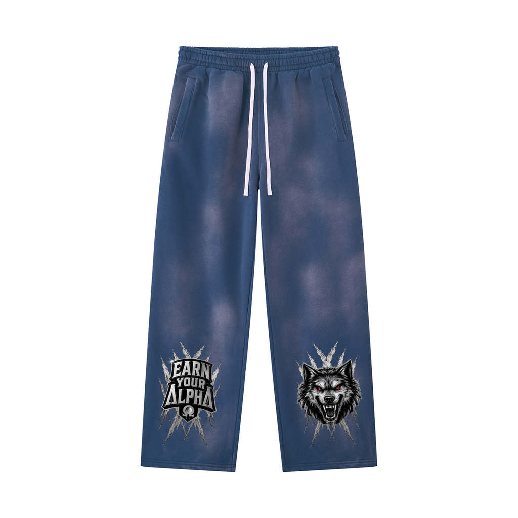 Unisex Sunfade Wide Leg Fleece Sweatpants