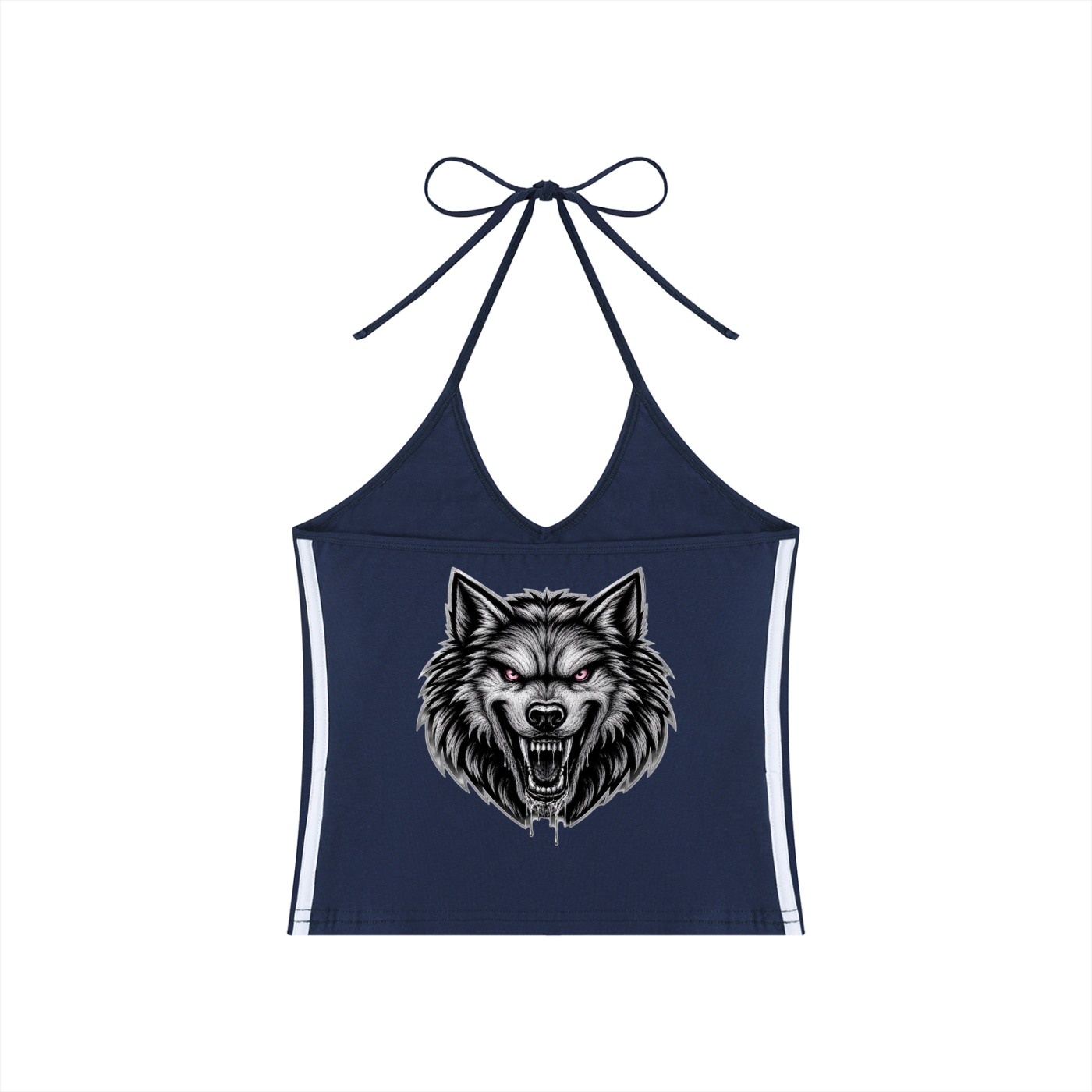 Women's Color Block Halter Crop Alpha Tank Top