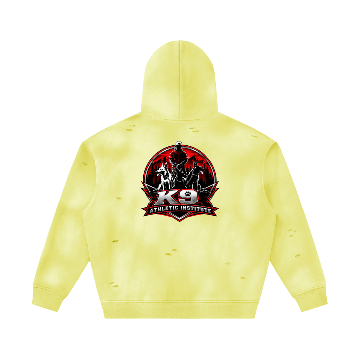 Unisex Sunfade Frayed Fleece Hoodie