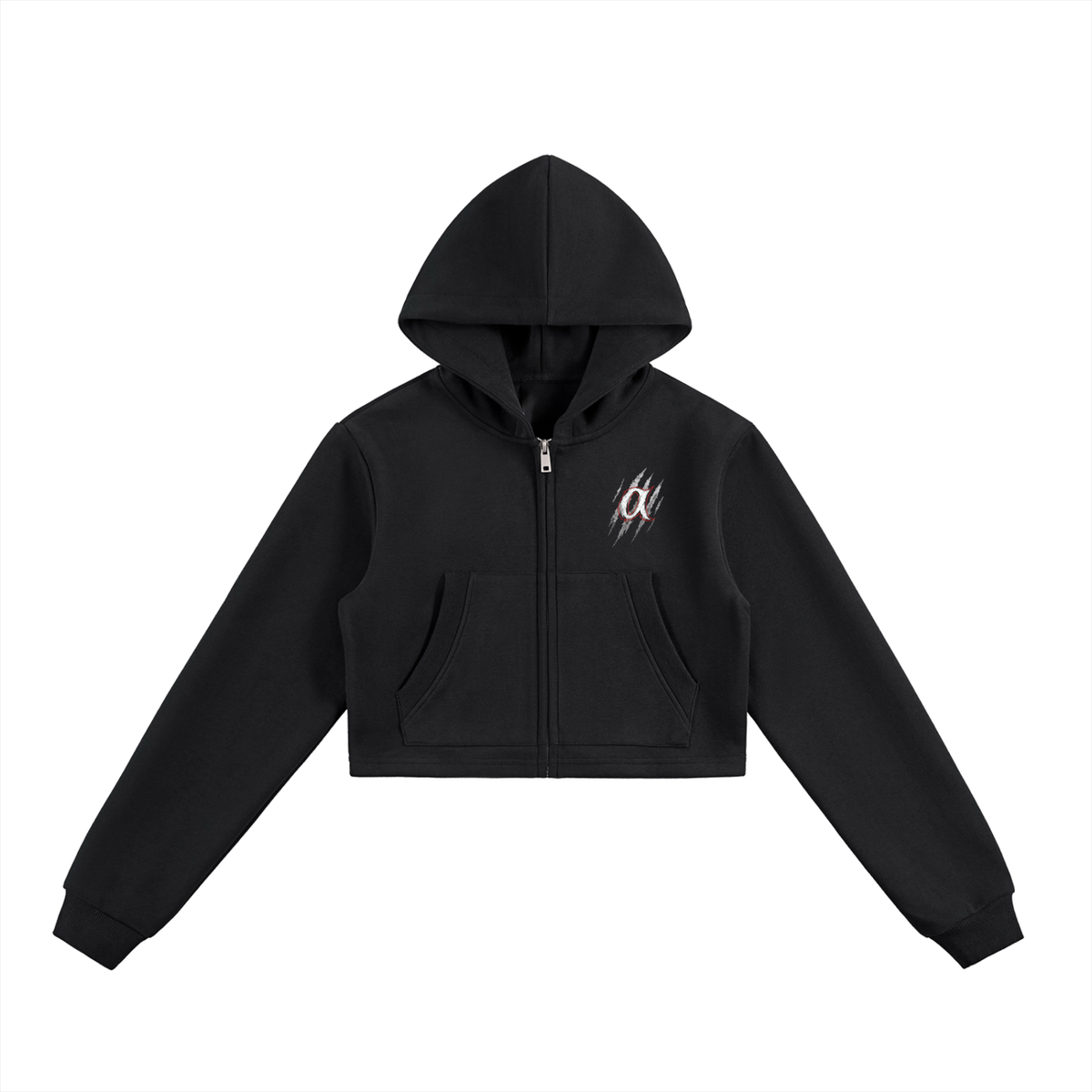 Essential Cropped Zip-Up Hoodie