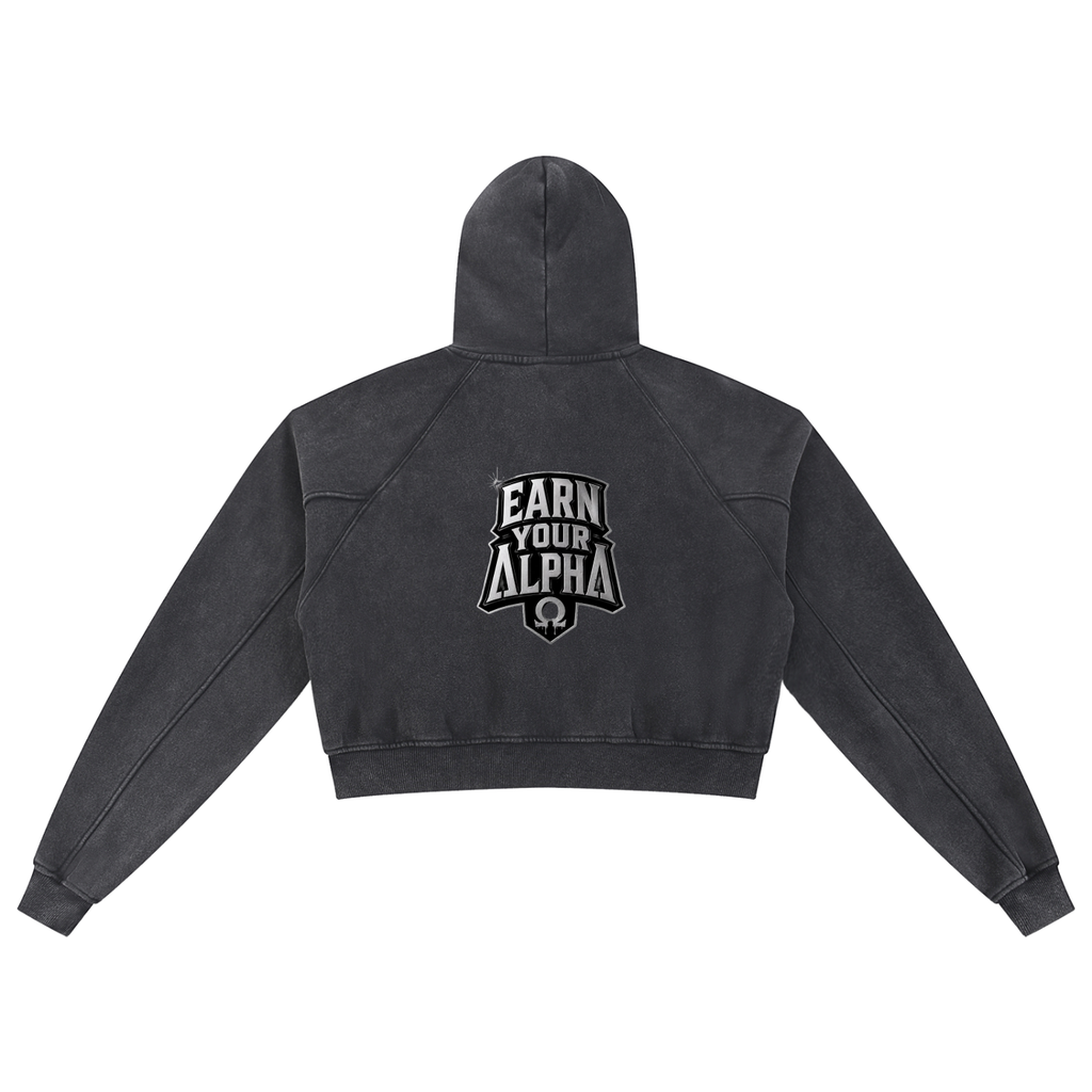 Snow Washed Cropped Hoodie