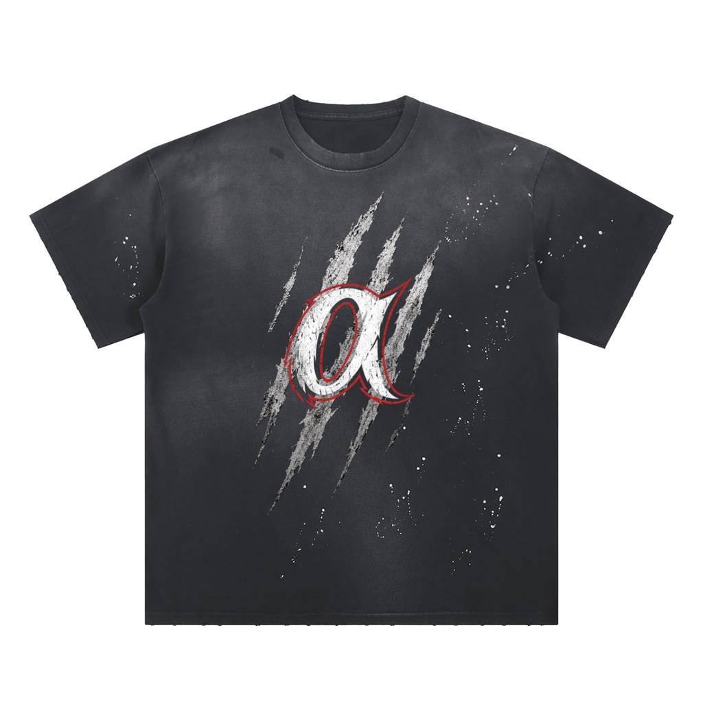 Hand-Frayed Sunfade Paint Splatter T-Shirt