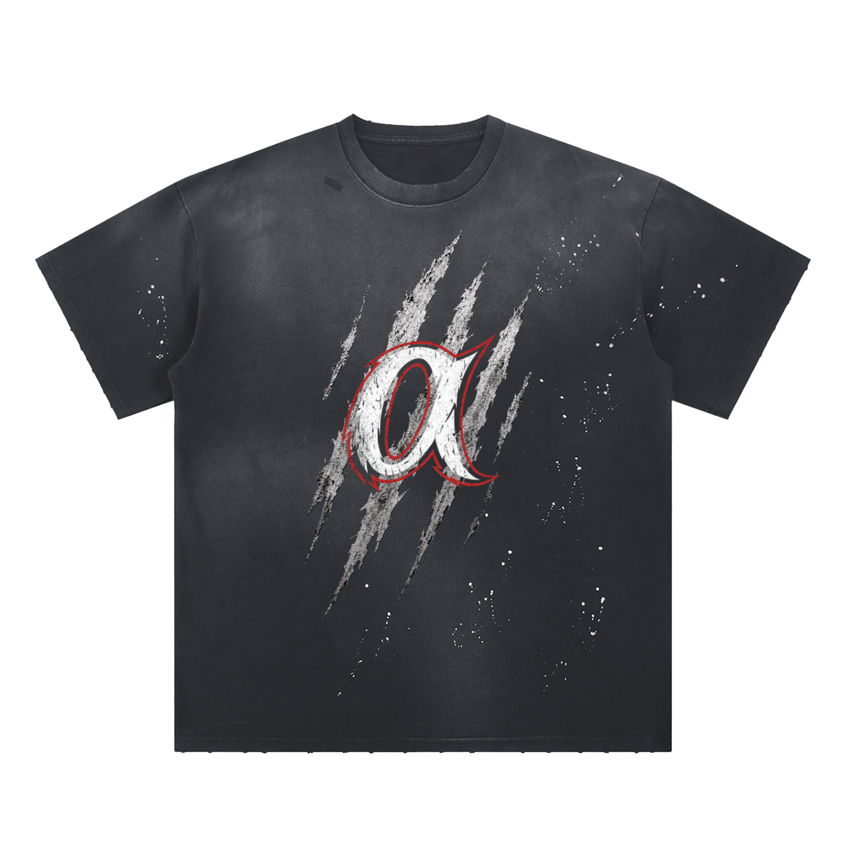 Hand-Frayed Sunfade Paint Splatter T-Shirt