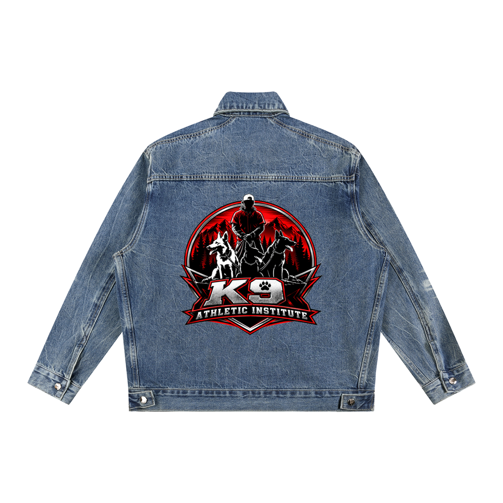 Vintage Wash Zip Up Denim Jacket