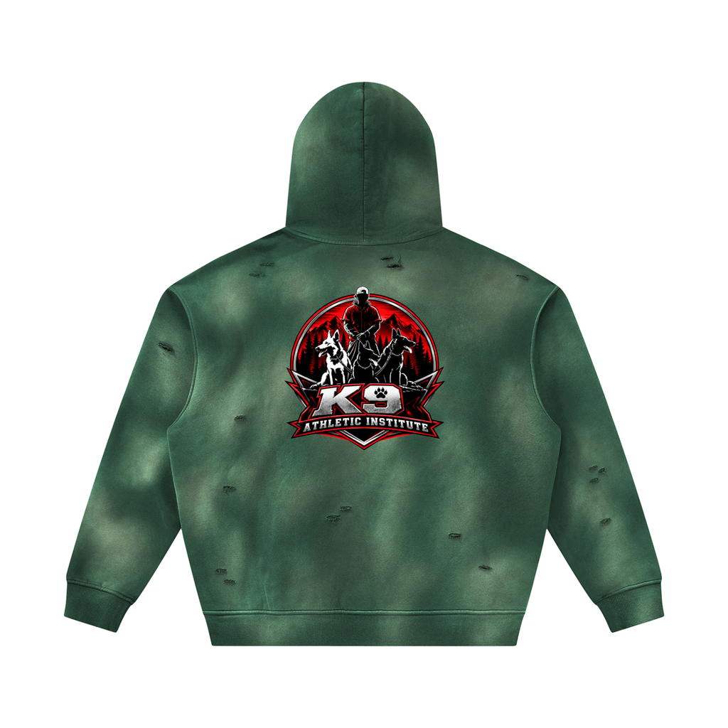 Unisex Sunfade Frayed Fleece Hoodie