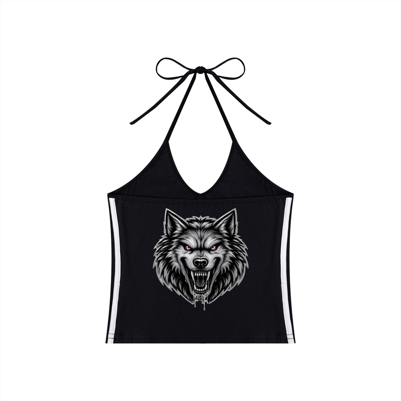 Women's Color Block Halter Crop Alpha Tank Top